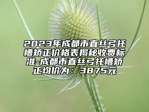 2023年成都市直丝弓托槽矫正价格表揭秘收费标准-成都市直丝弓托槽矫正均价为：3875元