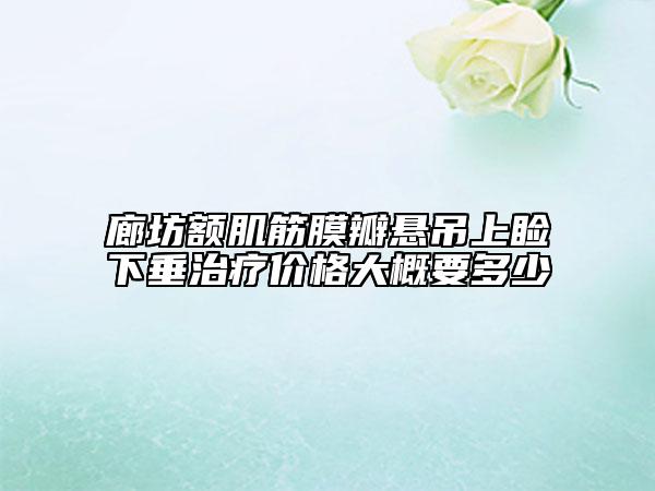 廊坊额肌筋膜瓣悬吊上睑下垂治疗价格大概要多少