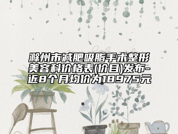 滁州市减肥吸脂手术整形美容科价格表(价目)发布-近8个月均价为18975元
