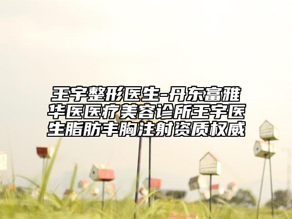 王宇整形医生-丹东富雅华医医疗美容诊所王宇医生脂肪丰胸注射资质权威