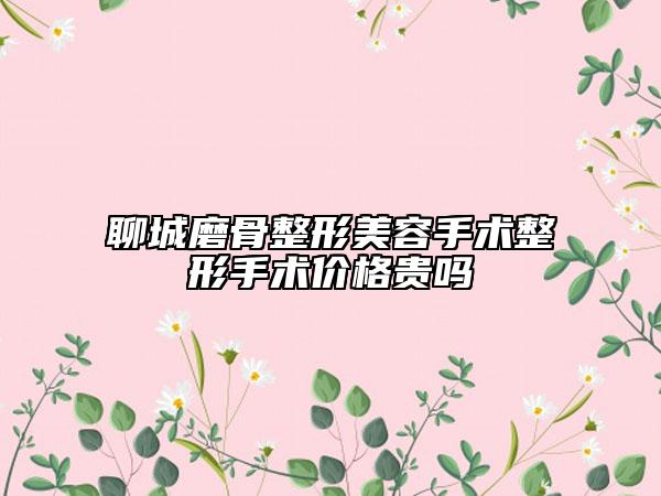 聊城磨骨整形美容手术整形手术价格贵吗