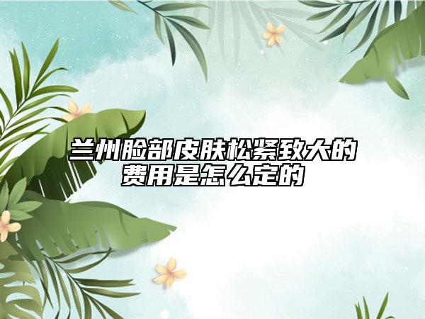 兰州脸部皮肤松紧致大的费用是怎么定的
