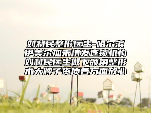 刘利民整形医生-哈尔滨伊美尔加禾植发连锁机构刘利民医生做下颌角整形术大牌子资质各方面放心