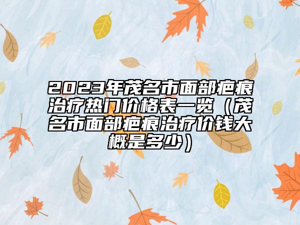 2023年茂名市面部疤痕治疗热门价格表一览（茂名市面部疤痕治疗价钱大概是多少）