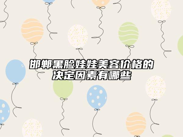 邯郸黑脸娃娃美容价格的决定因素有哪些
