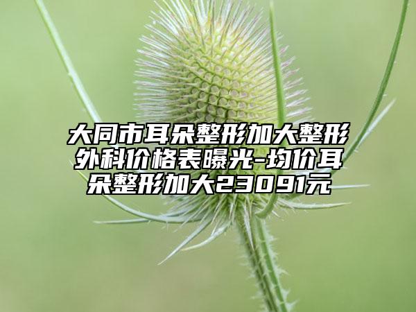 大同市耳朵整形加大整形外科价格表曝光-均价耳朵整形加大23091元