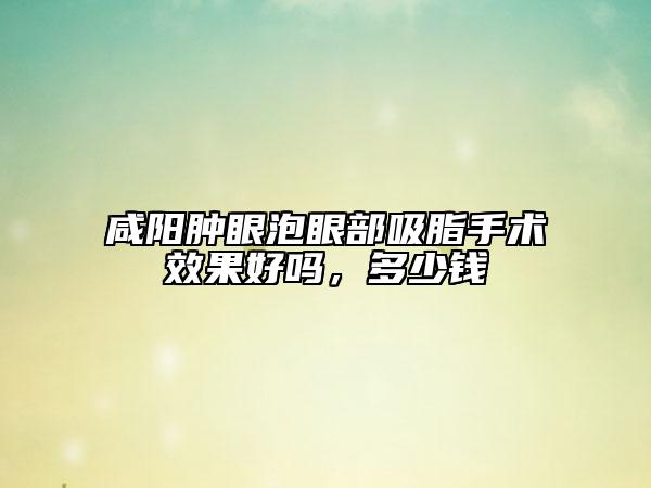 咸阳肿眼泡眼部吸脂手术效果好吗，多少钱