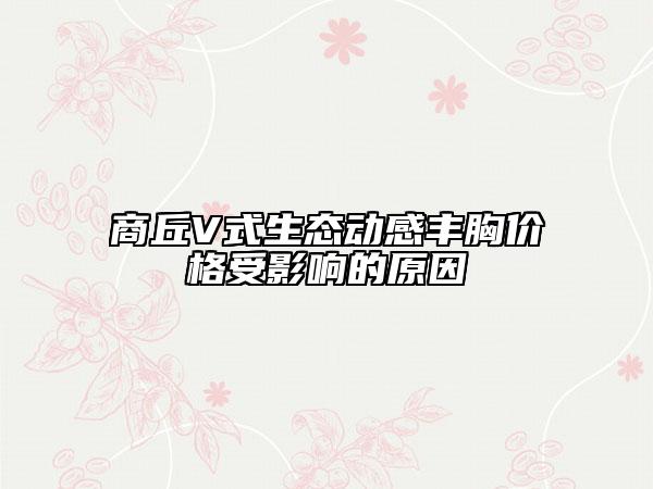商丘V式生态动感丰胸价格受影响的原因