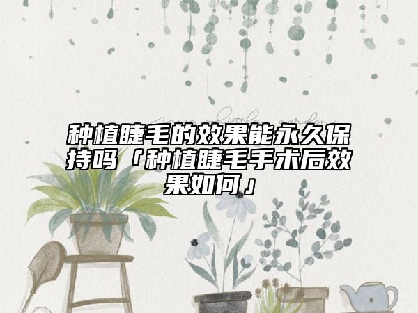 种植睫毛的效果能永久保持吗「种植睫毛手术后效果如何」