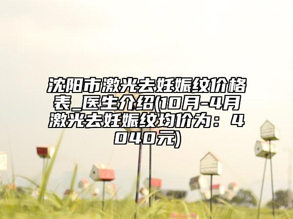 沈阳市激光去妊娠纹价格表_医生介绍(10月-4月激光去妊娠纹均价为：4040元)