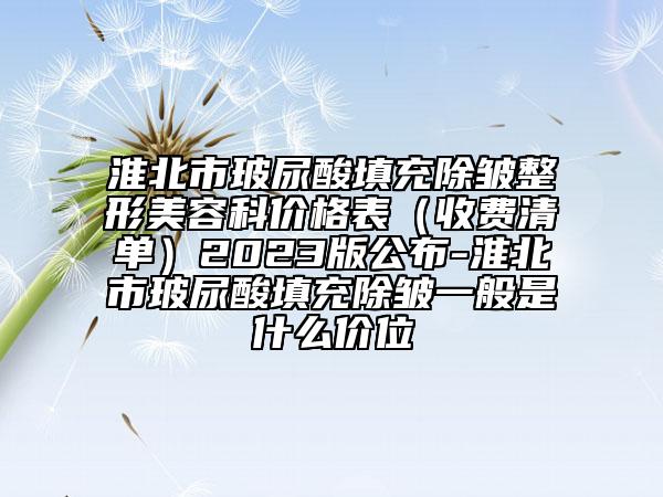 淮北市玻尿酸填充除皱整形美容科价格表（收费清单）2023版公布-淮北市玻尿酸填充除皱一般是什么价位