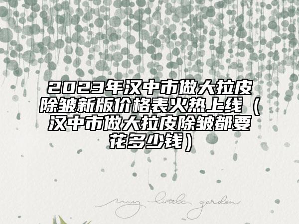 2023年汉中市做大拉皮除皱新版价格表火热上线（汉中市做大拉皮除皱都要花多少钱）