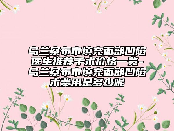 乌兰察布市填充面部凹陷医生推荐手术价格一览-乌兰察布市填充面部凹陷术费用是多少呢