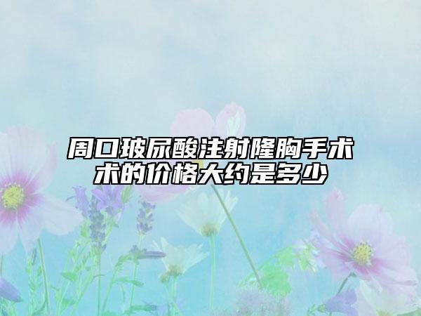 周口玻尿酸注射隆胸手术术的价格大约是多少