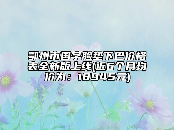 鄂州市国字脸垫下巴价格表全新版上线(近6个月均价为：18945元)
