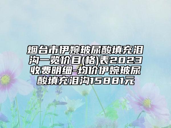 烟台市伊婉玻尿酸填充泪沟一览价目(格)表2023收费明细-均价伊婉玻尿酸填充泪沟15881元