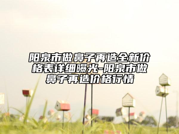 阳泉市做鼻子再造全新价格表详细曝光-阳泉市做鼻子再造价格行情
