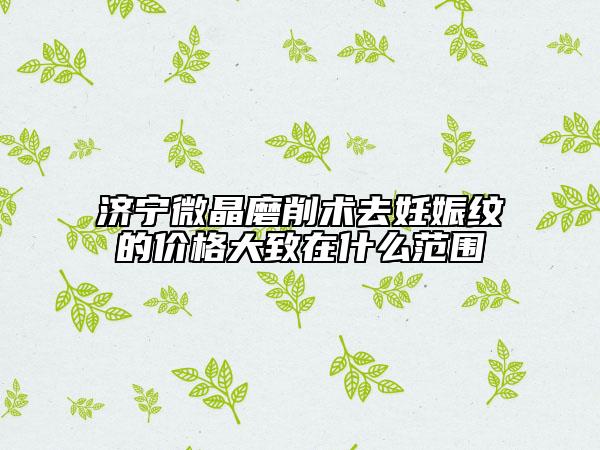 济宁微晶磨削术去妊娠纹的价格大致在什么范围