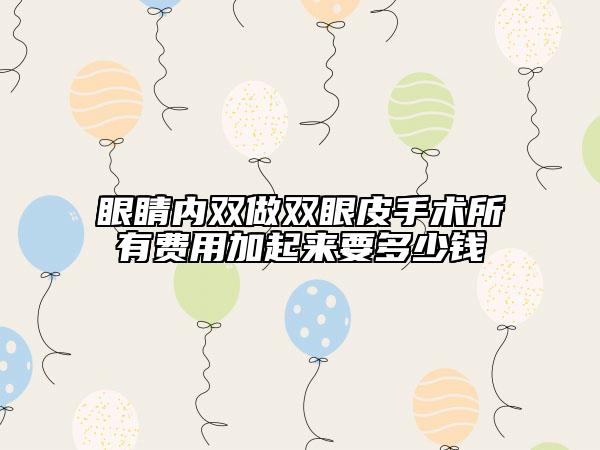眼睛内双做双眼皮手术所有费用加起来要多少钱