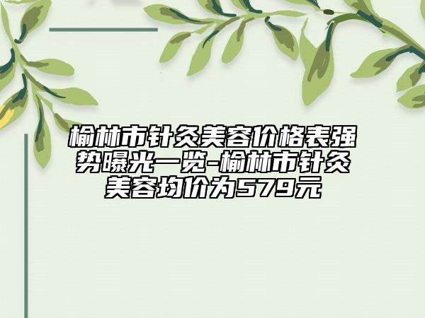 榆林市针灸美容价格表强势曝光一览-榆林市针灸美容均价为579元