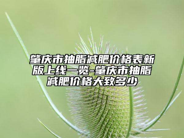 肇庆市抽脂减肥价格表新版上线一览-肇庆市抽脂减肥价格大致多少