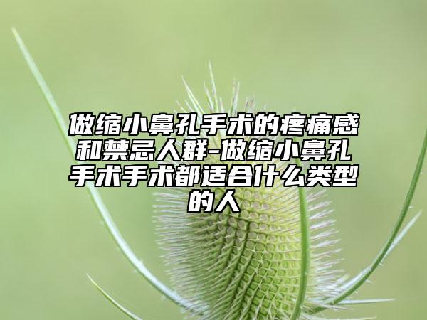做缩小鼻孔手术的疼痛感和禁忌人群-做缩小鼻孔手术手术都适合什么类型的人