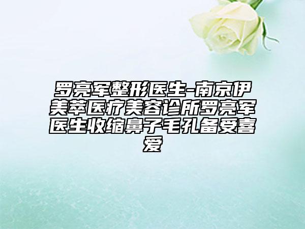 罗亮军整形医生-南京伊美萃医疗美容诊所罗亮军医生收缩鼻子毛孔备受喜爱