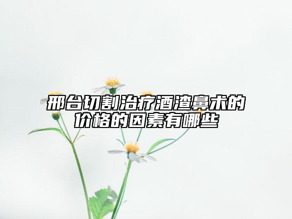 邢台切割治疗酒渣鼻术的价格的因素有哪些