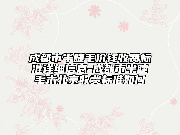 成都市半睫毛价钱收费标准详细信息-成都市半睫毛术北京收费标准如何