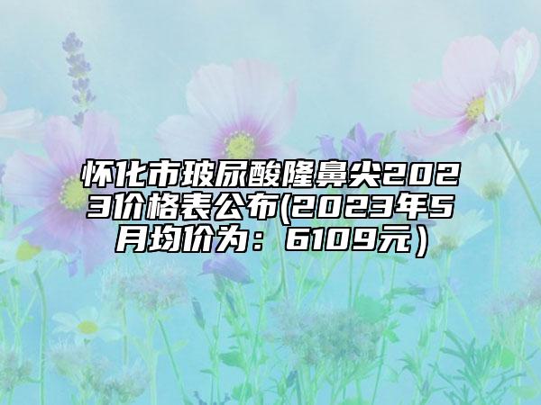 怀化市玻尿酸隆鼻尖2023价格表公布(2023年5月均价为：6109元）