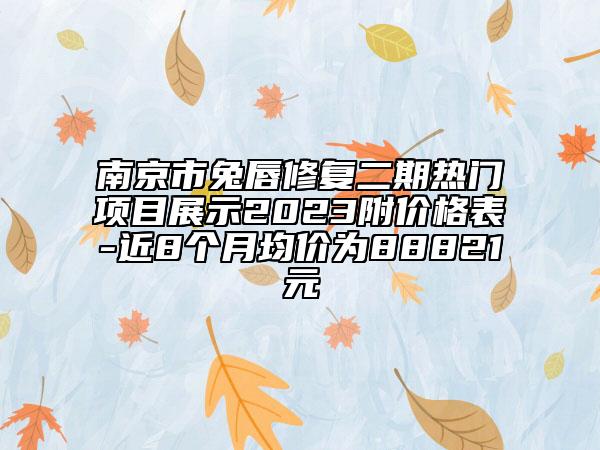 南京市兔唇修复二期热门项目展示2023附价格表-近8个月均价为88821元