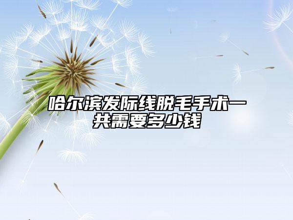 哈尔滨发际线脱毛手术一共需要多少钱