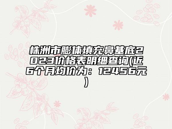 株洲市膨体填充鼻基底2023价格表明细查询(近6个月均价为：12456元)