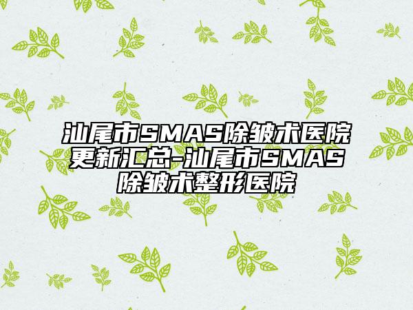 汕尾市SMAS除皱术医院更新汇总-汕尾市SMAS除皱术整形医院