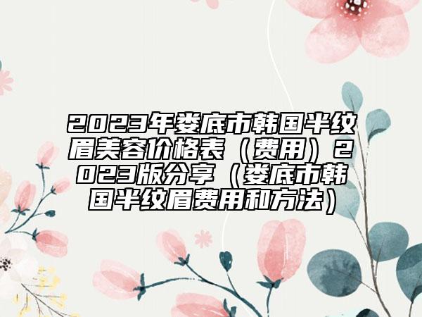 2023年娄底市韩国半纹眉美容价格表（费用）2023版分享（娄底市韩国半纹眉费用和方法）