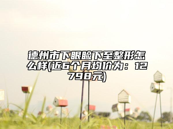 德州市下眼睑下至整形怎么样(近6个月均价为：12798元)