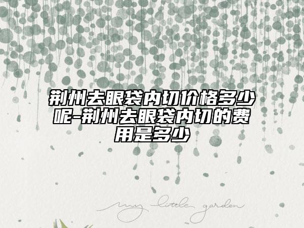 荆州去眼袋内切价格多少呢-荆州去眼袋内切的费用是多少