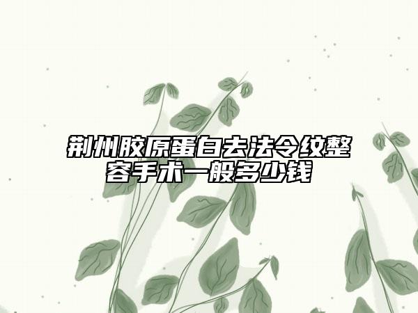 荆州胶原蛋白去法令纹整容手术一般多少钱