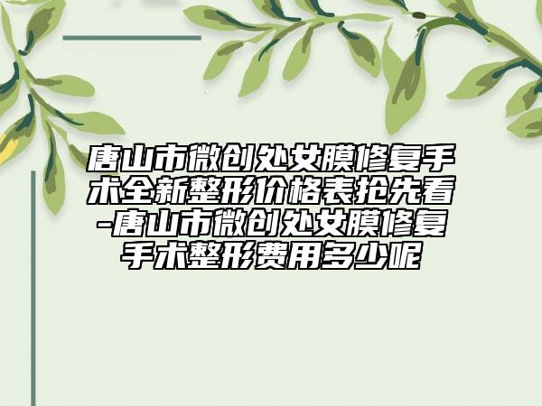 唐山市微创处女膜修复手术全新整形价格表抢先看-唐山市微创处女膜修复手术整形费用多少呢