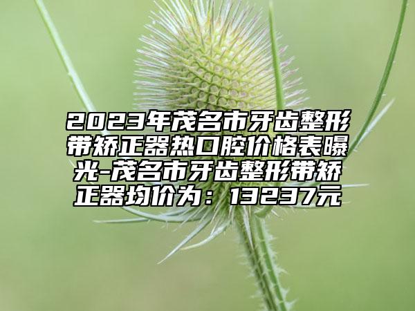 2023年茂名市牙齿整形带矫正器热口腔价格表曝光-茂名市牙齿整形带矫正器均价为：13237元
