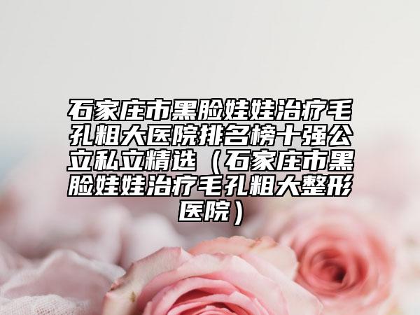 石家庄市黑脸娃娃治疗毛孔粗大医院排名榜十强公立私立精选（石家庄市黑脸娃娃治疗毛孔粗大整形医院）