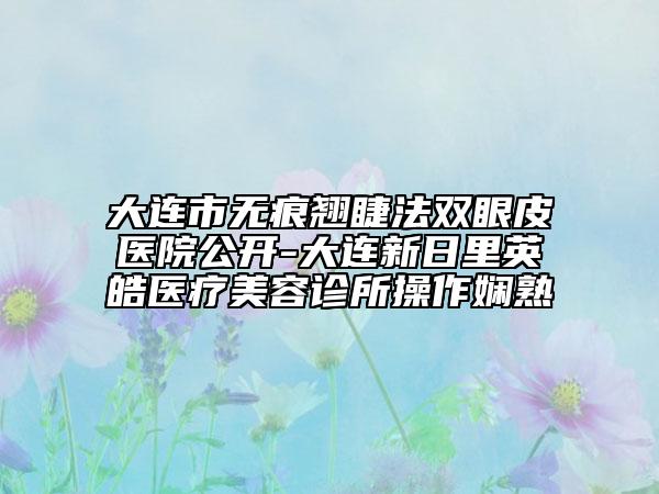 大连市无痕翘睫法双眼皮医院公开-大连新日里英皓医疗美容诊所操作娴熟