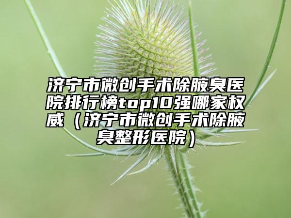 济宁市微创手术除腋臭医院排行榜top10强哪家权威（济宁市微创手术除腋臭整形医院）