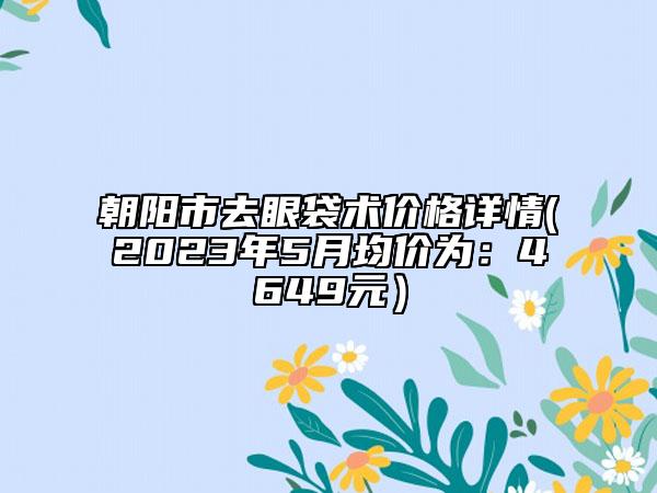 朝阳市去眼袋术价格详情(2023年5月均价为：4649元）