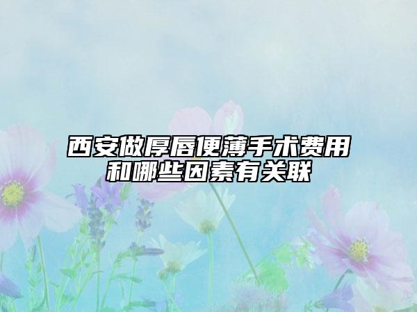 西安做厚唇便薄手术费用和哪些因素有关联