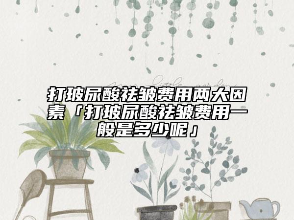 打玻尿酸祛皱费用两大因素「打玻尿酸祛皱费用一般是多少呢」