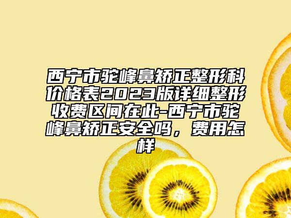 西宁市驼峰鼻矫正整形科价格表2023版详细整形收费区间在此-西宁市驼峰鼻矫正安全吗，费用怎样