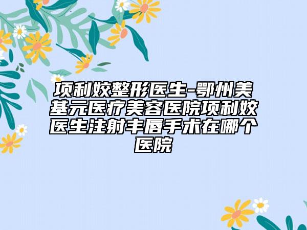 项利姣整形医生-鄂州美基元医疗美容医院项利姣医生注射丰唇手术在哪个医院