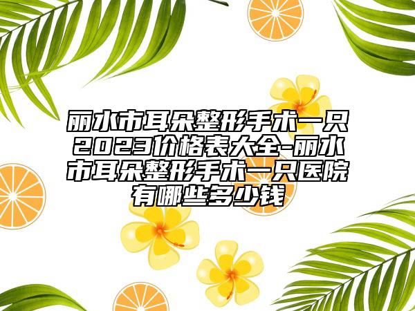 丽水市耳朵整形手术一只2023价格表大全-丽水市耳朵整形手术一只医院有哪些多少钱