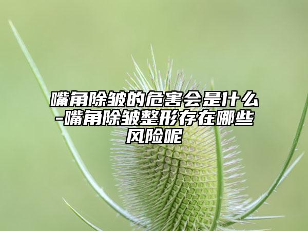 嘴角除皱的危害会是什么-嘴角除皱整形存在哪些风险呢